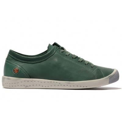 Softinos Isla Washed Leather Trainer - Green