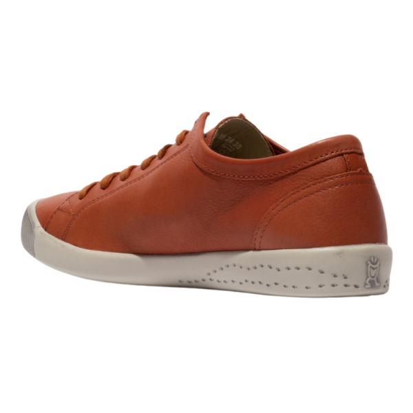 Isla Washed Leather Trainer (Brick)