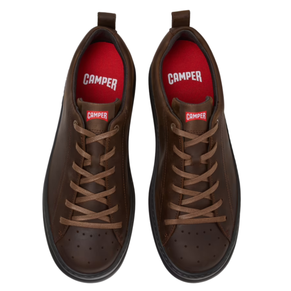 Runner Four Leather Trainer (Dark Brown)