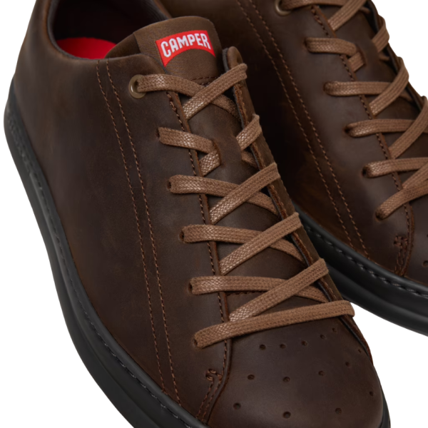 Runner Four Leather Trainer (Dark Brown)