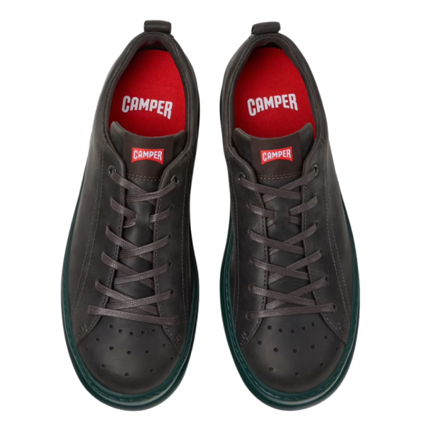 Runner Four Leather Trainer (Grey/Green)