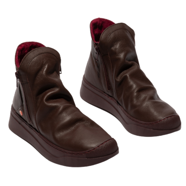 Abil Leather Zip Boot (Wine)
