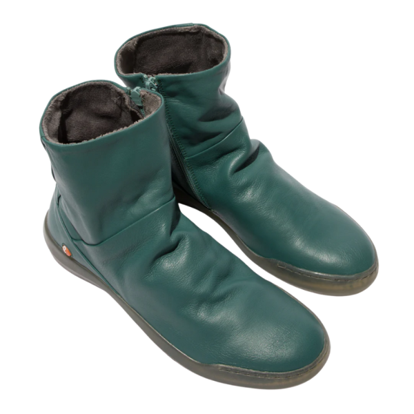 Bler Leather Zip Boot (Teal)