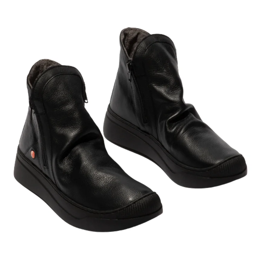 Abil Leather Zip Boot (Black)