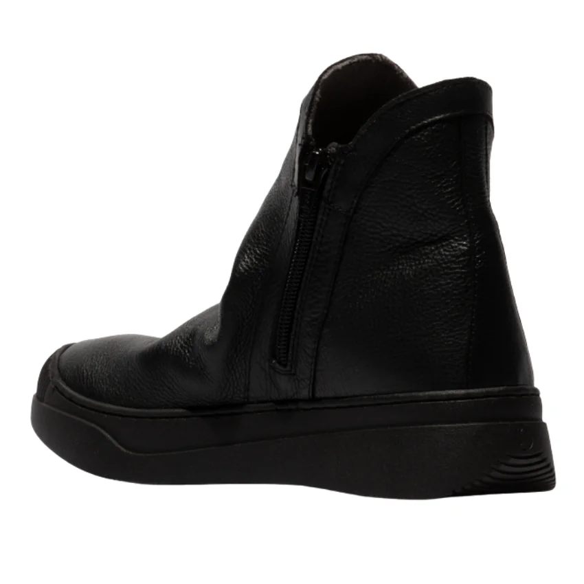 Abil Leather Zip Boot (Black)